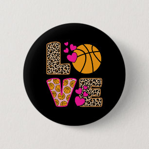 Niedliche Liebe Basketball Leopard Print Women Gir Button