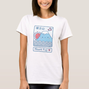 Niedliche Liebe Berg Fuji, Gebirgssonne und Waves  T-Shirt