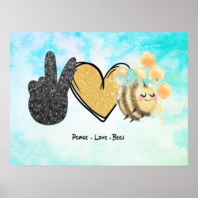 Niedliche Liebe Bienen Poster (Vorne)