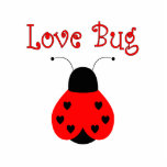 Niedliche Liebe Bug Heart Ladybug Fotoskulptur Ornament<br><div class="desc">Niedlicher Ladybug mit sechs schwarzen Herzen auf den leuchtend roten Flügeln. Sagt "Liebe Bug". Ideal für Kinder und Ladybug Liebhaber!</div>