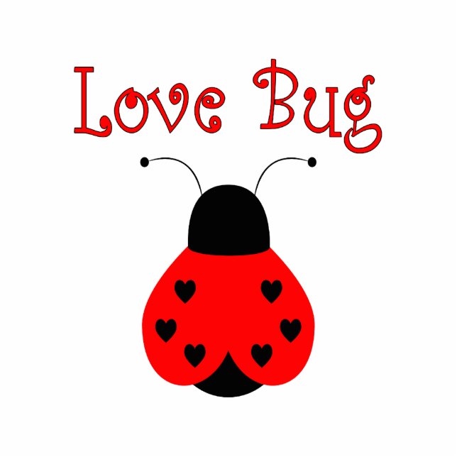 Niedliche Liebe Bug Heart Ladybug Fotoskulptur Ornament (Vorne)
