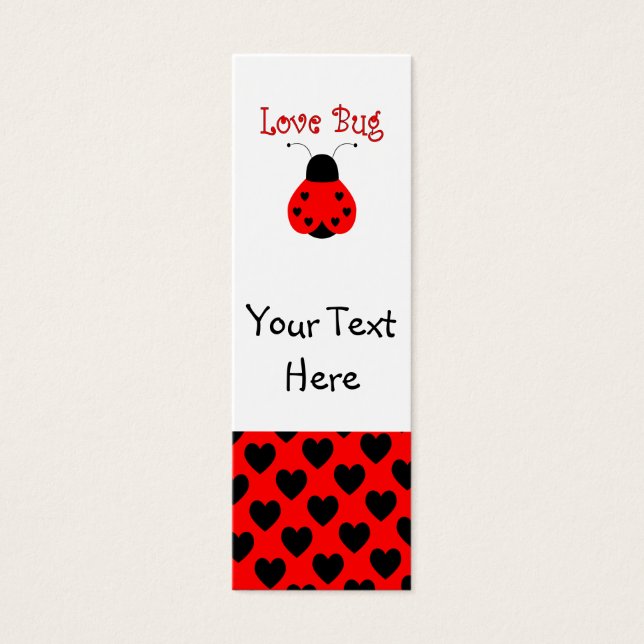 Niedliche Liebe Bug Heart Ladybug Lesezeichen (Vorderseite)