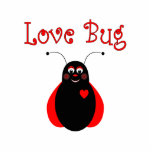 Niedliche Liebe Bug Ladybug Ornament Fotoskulptur Ornament<br><div class="desc">Niedlich lächelnder Ladybug mit Punkts und schwarzen Augenlidern. Sagt "Liebe Bug". Ideal für Kinder und Ladybug Liebhaber!</div>