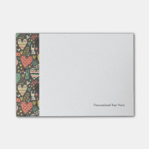 Niedliche Liebe bunnies Muster mit Herzen Post-it Klebezettel