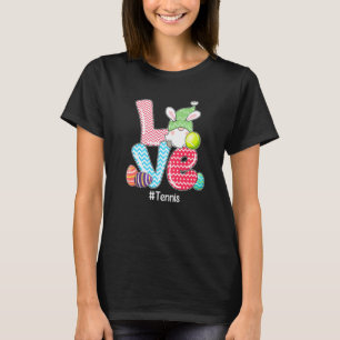 Niedliche LIEBE Bunny Gnome Tennis Ei Jagen Ostern T-Shirt