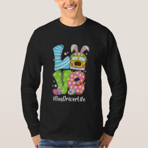 Niedliche Liebe Bunny School Busfahrer Leben glück T-Shirt