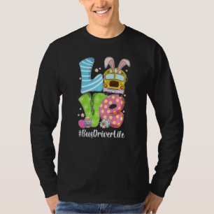 Niedliche Liebe Bunny School Busfahrer Leben glück T-Shirt