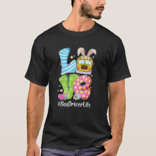Niedliche Liebe Bunny School Busfahrer Leben glück T-Shirt