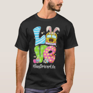 Niedliche Liebe Bunny School Busfahrer Leben glück T-Shirt