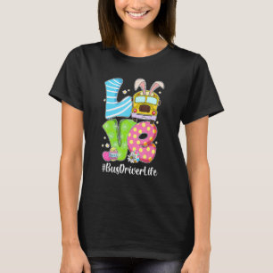Niedliche Liebe Bunny School Busfahrer Leben glück T-Shirt