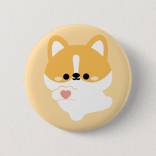 Niedliche Liebe Corgi Button