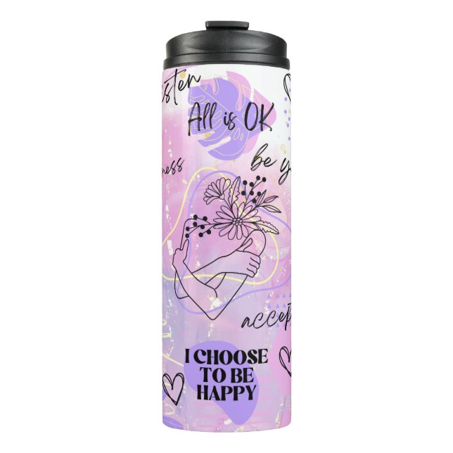 Niedliche Liebe der weiblichen Inspiration Thermosbecher (Vorderseite)