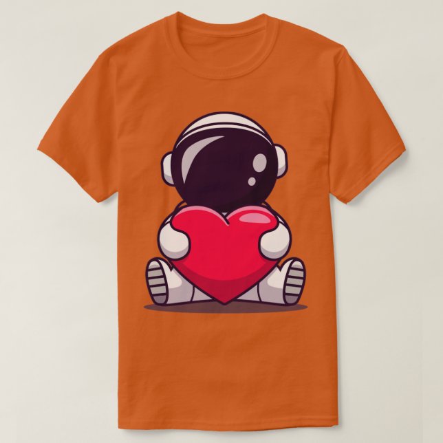 Niedliche Liebe des Astronauten T-Shirt (Design vorne)
