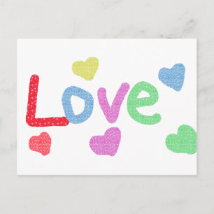 Niedliche Liebe Design mit Herz Postkarte