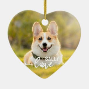 Niedliche Liebe Dog Pet Paw Drucken Personalisiert Keramik Ornament