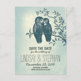 niedliche Liebe Eulen Save the Date Postkarten
