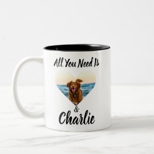 Niedliche Liebe Foto Name benutzerdefinierten Tass Zweifarbige Tasse