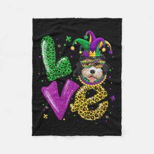 Niedliche Liebe Golden Doodle Doodle Maske Kariert Fleecedecke