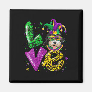 Niedliche Liebe Golden Doodle Doodle Maske Kariert Magnet