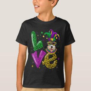 Niedliche Liebe Golden Doodle Doodle Maske Kariert T-Shirt
