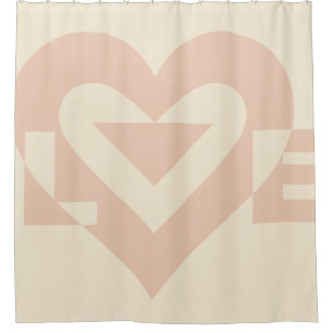 Niedliche Liebe Grafik, Creme Beige Duschvorhang