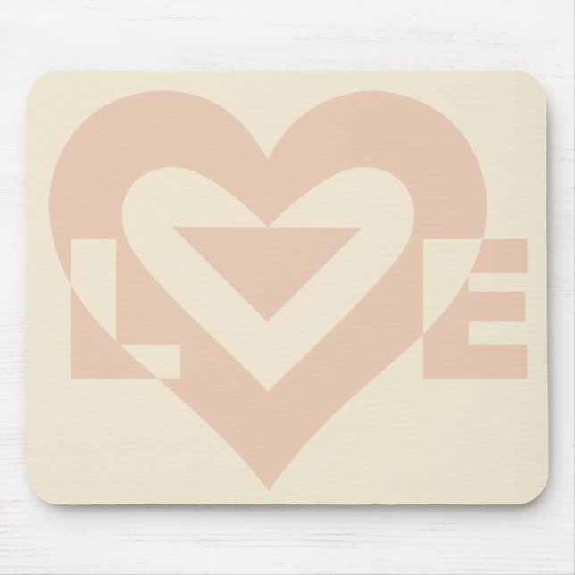 Niedliche Liebe Grafik, Creme Beige Mousepad (Vorne)