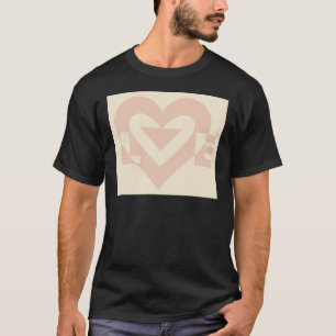 Niedliche Liebe Grafik, Creme Beige T-Shirt