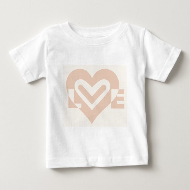 Niedliche Liebe Graphic in Beige Baby T-shirt (Vorderseite)