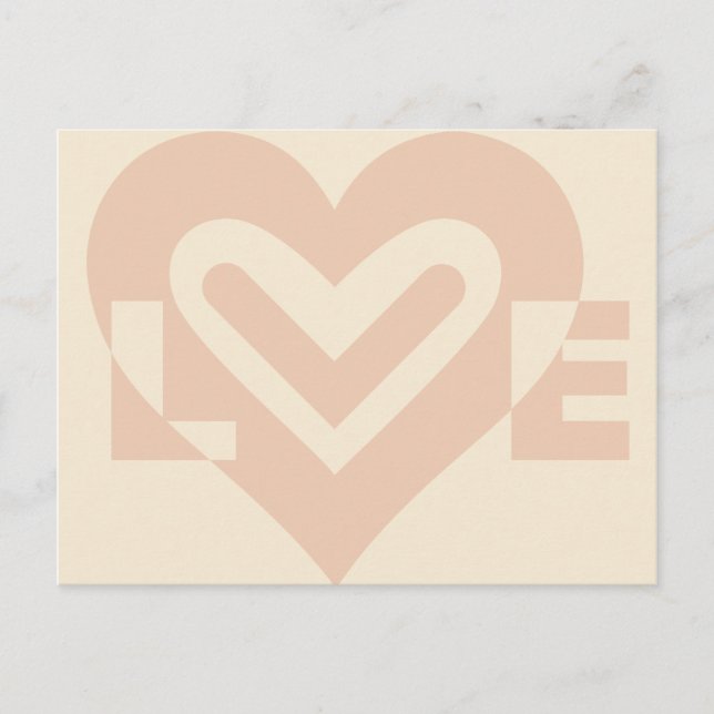 Niedliche Liebe Graphic in Beige Postkarte (Vorderseite)