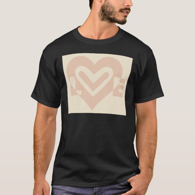 Niedliche Liebe Graphic in Beige T-Shirt (Vorderseite)