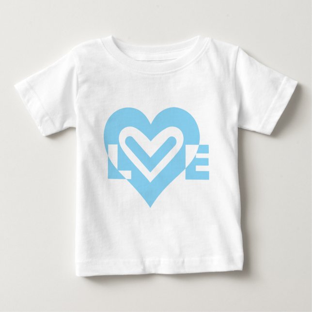 Niedliche Liebe Graphic in Blue Baby T-shirt (Vorderseite)