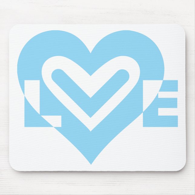 Niedliche Liebe Graphic in Blue Mousepad (Vorne)