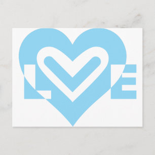 Niedliche Liebe Graphic in Blue Postkarte