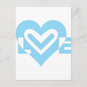 Niedliche Liebe Graphic in Blue Postkarte