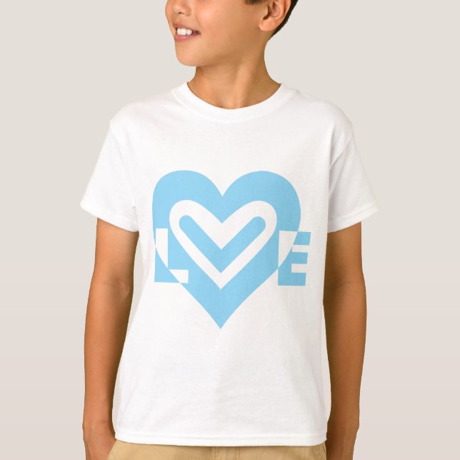 Niedliche Liebe Graphic in Blue T-Shirt (Vorderseite)