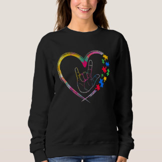 Niedliche Liebe Handzeichen & Puzzleteile Herzauti Sweatshirt