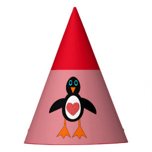 Niedliche Liebe Heart Penguin Party Hat Partyhütchen