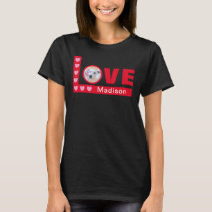 Niedliche Liebe Herz Dog Foto Valentinstag Rot T-Shirt