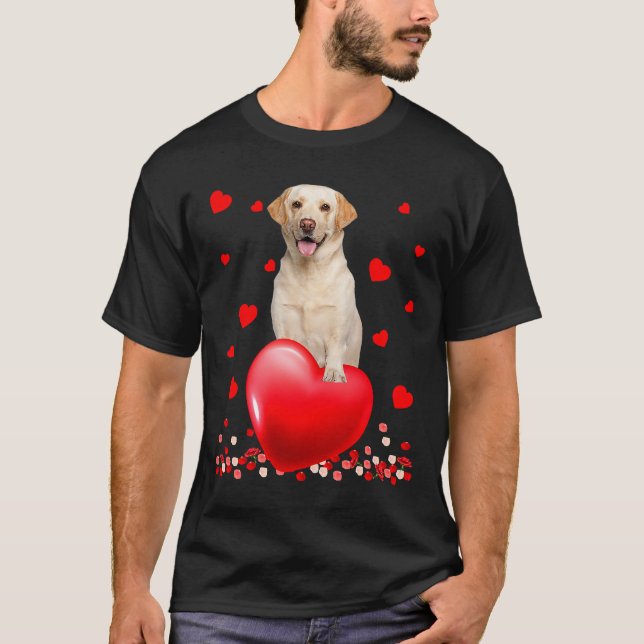 Niedliche Liebe Herz Labrador Dog Valentines Puppy T-Shirt (Vorderseite)