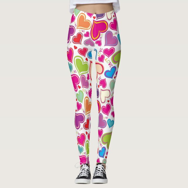 Niedliche Liebe Herz Leggings (Vorderseite)