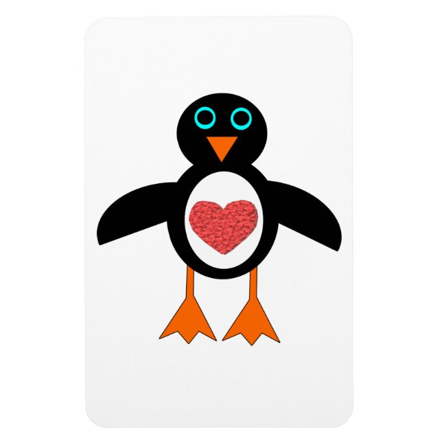 Niedliche Liebe Herz Pinguin Magnet (Vertikal)