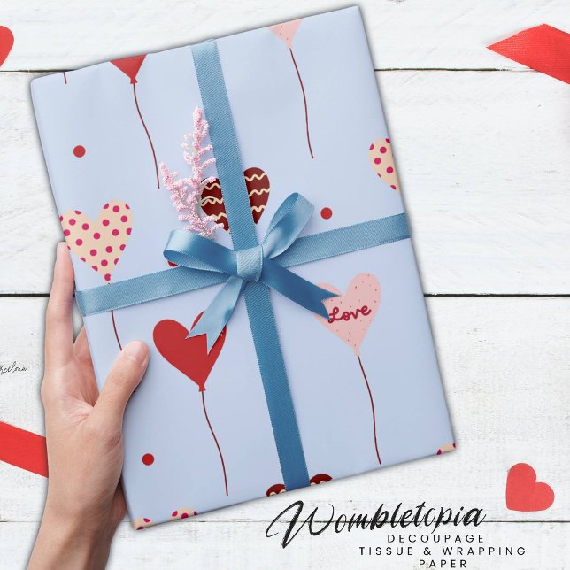 Niedliche Liebe Herzballon-Musterpapier Geschenkpapier (Von Creator hochgeladen)