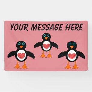 Niedliche Liebe Herzpinguin Banner