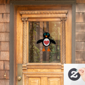 Niedliche Liebe Herzpinguin Fensteraufkleber
