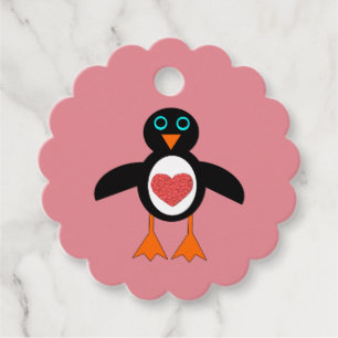 Niedliche Liebe Herzpinguin Geschenkanhänger