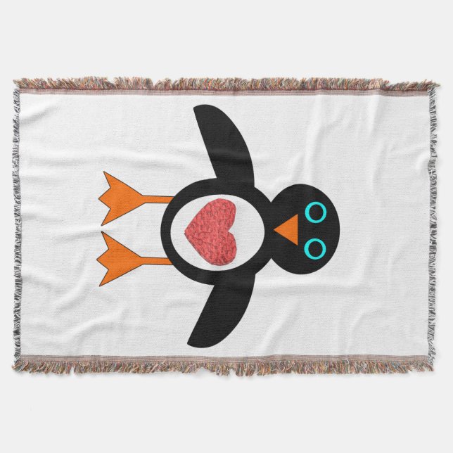 Niedliche Liebe Herzpinguin-Keule Decke (Vorderseite)