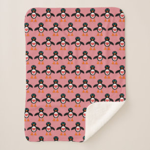 Niedliche Liebe Herzpinguin Sherpa Blanket Sherpadecke