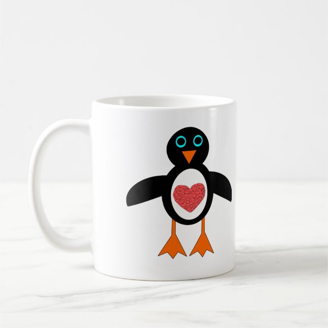 Niedliche Liebe Herzpinguin Tasse (Links)