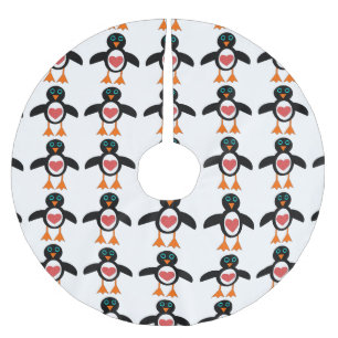 Niedliche Liebe Herzpinguin Treppenhaus Polyester Weihnachtsbaumdecke