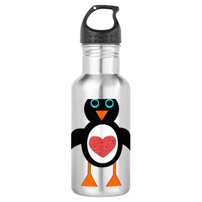 Niedliche Liebe Herzpinguin Trinkflasche (Vorderseite)